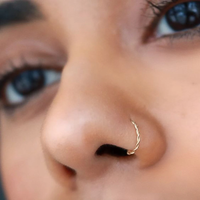 Huitan New Twist U Shape Fake Nose Ring for Women Faux Piercing Body Jewelry Personality Fake Nose Lip Rings 1 PC Nose Ring