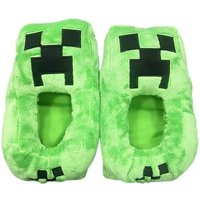 Minecraft Cotton Shoes Cartoon Cute Flat Plush Slippers Soft Sole Non-slip Winter Warm Heel Wrap Boys Girls Indoor Home Slippers