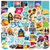 AliExpress 10/30/50PCS Hawaii Surfing Stickers Summer Tropical Beach Decal Vinyl Waterproof Sticker to DIY Surfboard Car Bicycle Skateboard
