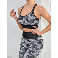 2PCS Yoga Camouflage Camo Sport Set Women Gym Fitness Clothing High Waist Leggings + Bra Workout