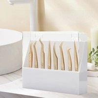 XIUSUZAKI Acrylic Tweezers Display Storage Holder 8pcs Lash Tweezer Stand Positions Eyelash Extension Tools Eyelash Storage Box
