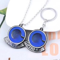 Anime Letter Pattern Keychain Anime Props All Purpose Capsule Necklace For Women Men Fans Backpack Car Charm Jewelry Gifts