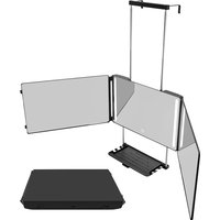 MissMeeca 3 Way Hair Cut LED Makeup Mirror with Tray 3-Sided Perfect for Self Haircut 360 View Makeup Eyebrow Grooming Shaving