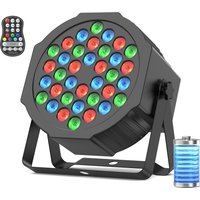 Yiflamefly 16W RGB 36 LEDs Stage Par Light with Remote Controller with Electronic Display 7CH DMX for Wedding Concert Club KTV