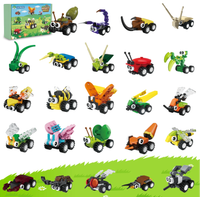 24 Animal species Insect Animals Figures Set Mini Building Blocks little bee Toy Unicorn Fairy Mantis Bricks Gift for Kids Boys