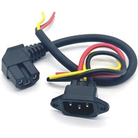 AliExpress LAJQTAO E-bike Battery Charging Plug Three Vertical Charging Socket with 12AWG Cable Wire elbow Connector for 60V 72V Electric Vehicle