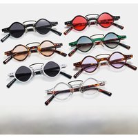 AliExpress New Retro Punk Double Flap Round Sunglasses For Women Men Fashion Trending Sun Glasses Leopard Frame UV400 Rivets Eyeglasses