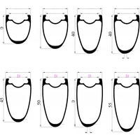 AliExpress Newest 28/30mm Wide 700c Disc Carbon Rims Tubeless Disc Brake 30 35 40 45 50 55 60 Height 700C Carbon Disc Rims