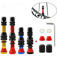 AliExpress NONE 2PCS Durable 40/60mm Bike Schrader Valve Aluminum Alloy Brass Core Tubeless Tire Valve A/V Vacuum CNC Nipple Wheel Valve