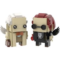 Comedy Movie Character Good Omens Angels Aziraphale & Demons Crowley Brickheadz Brickheadz Building Blocks Model Kids Toys Gift