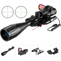 VOMZ 6-24x50 AOEG Scope Rangefinder Rifle Scope With Holographic 4 Reticle Sight Red Dot Green Laser Combo Riflescope Ar15