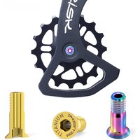AliExpress RISK Titanium Alloy Shift Rear Derailleur Pulley Jockey Wheel Fixing Bolts Screws 2pcs/M5*14.2mm for Road Mountain Bike Bicycle