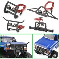 LED 1 Set 3D Printing Front Bumper Square Spotlight for 1/18 RC Crawler TRX4M Chevrolet K10 Bronco F150