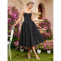 Adyce Summer Women's Elegant Polka Dot Strap Backless Tie Medium Length A-line Dresses For Prom Birthday Party Evening Vestidos