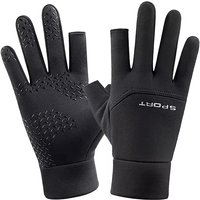 AliExpress Lotank Spring Style Two Finger Gloves with Neutral Universal Fleece Fishing Protection and Anti Slip Gloves for Outdoor Cycling