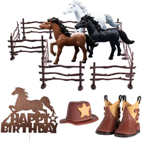 Western Cowboy Horse Cake Toppers Happy Birthday Cake Topper Horse Racing Cake Decor Cowboy Kids Horse Birthday Party Decoration