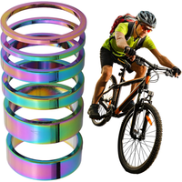 AliExpress 6Pcs Bike Fork Washer Set 2/5/10mm Bicycle Headset Spacer Bike Headset Stem Spacers Aluminum Alloy for 28.6mm Front Fork Bike