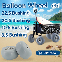 PU Beach Balloon Wheels Beach Cart Tires Replacement Big Sand Wheels for Kayak Canoe Cart Rolling Walker Wheelchair and Boat