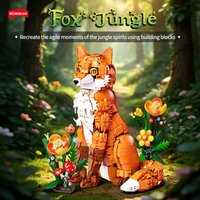 MOC Animal Series 1558PCS Jungle Fox Creative Building Blocks Set DIY Assembly Model Puzzle Toy Gift Home Decor