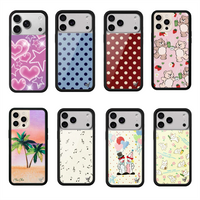 New Wildflower Strawberry polka dots Phone Case for 17 16 Pro Max 12 13 14 15 Plus 17 Pro Fundas Cute Bear 3D WF Protective Cove