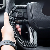 For 2022-2025 Toyota Tundra Sequoia ABS Carbon Fiber Car Steering Wheel Panel Trim Cover Decor Accessories