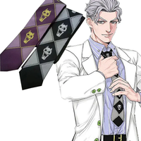 Anime JoJo's Bizarre Adventure Kira Yoshikage Cosplay Tie KILLER QUEEN Skull Neck Heavens Door Cosplay Costume Prop