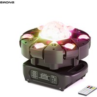 Gwong 150W RGBW 6-Arm Beam Magic Ball Stage Light - Remote, Sound-Activated, DMX512 & Master/Slave Modes for DJ Club Bar Party