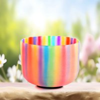 Hye-eun 528hz C Note Rainbow Crystal Singing Bowl Quartz Frosted Sound Bowl for Sound Healing