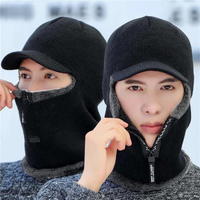 AliExpress SHESALOE New Men Winter Warm Wool Hat Outdoor Ear Protection Hats Warm Thick Bicycle Knitted Capd Scarf Windproof Visors Cap