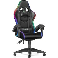 RGB Gaming Chair LED Lights and Ergonomic Computer Chair Reclining PU Leather High Back Video Game Chair Linkage Armrest