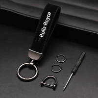 Suede Car Keychain For Rolls-Royce Lamborghini Bentley Ferrari Maybach McLaren Key Rings Metal Anti-loss Protector Accessories