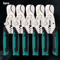 3 In 1 Wire Stripper Iron Copper Wire Cutter Cable Cutter Wire Crimping Pliers Clamper Splitting Winding Electrician Tool 5pcs