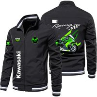 AliExpress 2025 New Men's Y2K Kawasaki Logo Motorcycle Zipper Jacket Sportswear Racing Coat Road Cycling Windbreaker Tops