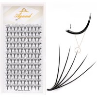 AGUUD Dark Black Pre Made Ellipse Flat Lashes Fans 3D 4D 5D 6D Premade False Eyelashes Extension 0.15 Flat Lash Soft Split Tips