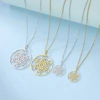 Skyrim Angel Seal Archangel Metatron Cube Necklace Stainless Steel Women Men Sacred Geometry Amulet Religious Spiritual Jewelry