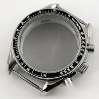 40mm Men's Watches Metal Sapphire Glass Watch Case Accessories Watch Parts Fit VK63 VK63A Quartz Movement