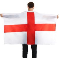 England Wearable Flag Cape - 5ft x 3ft St Georges Flag with Armholes - Football, Rugby Sporting Events, St George's Day