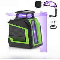 HUEPAR Multi-Line 360° Purple Laser Level Self-Leveling, Cross Line Laser Tool with Pulse Mode, Magnetic Base, for Construction