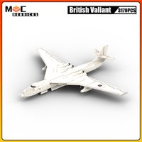 WW2 Military Nuclear Weapons British Valiant Jet Bomber Sets MOC Building Blocks Airplane Model Bricks Boy Toys Xmas Gifts