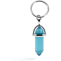 Fashion Hexagonal Column Quartz Keychain Women Bag Car Trinket Pink Crystal Bullet Key Chains on Pants Jewelry Couple Party Gift