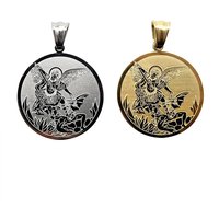 STEELMEGA Stainless Steel Pendant of Saint Michael Medal