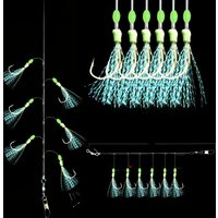 TAKBAS 5pcs/30 Hooks Sabiki Rigs, Mackerel Fishing Bait Rigs for Freshwater/Saltwater, Pre Tied Sea Fishing Rigs