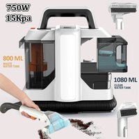 Wydajny odkurzacz do dywanów i sof o mocy 750W, ręczny odkurzacz do dywanów o wysokiej mocy ssania 15Kpa, idealny do czyszczenia dywanów, sof, sierści zwierząt i samochodów.
