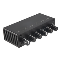New Stereo Mixer Audio (2 Input 4 Output) Push Four Headphones or External Power Amplifiers Volume Independent Control