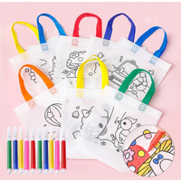 DIY Graffiti Bag with Coloring Marker Carnival Animal Art Party Goodie Bags for Kids Eco Reusable Mini Non-woven Shopping bag