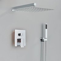 Concealed Chrome Shower Set Bathroom Shower Faucet Bath Shower Mixer Tap Waterfall Rain Shower Tap 2 ways Brass Mixer Valve