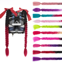 AliExpress Benehair Synthetic Helmet Pigtail Motorcycle Ponytail Bicycle Helmet Braids Hair Tails Used for Any Helmets/Suction Cup Reusable