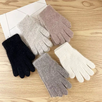 AliExpress NONE 1Pair Winter Warm Knitted Full Finger Gloves Men Women Elastic Solid Woolen Mittens Thick Warm Outdoor Cycling Driving Gloves
