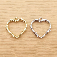 10pcs Heart Charm for Jewelry Making Earring Phone Pendant Bracelet Necklace Accessories Diy Craft Supplies Alloy Metal