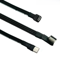 Type C to USB-C Slim 90 Angled Adapter Cable Power Bank Flexible Cable FPC PD Charging Data Cable Type-C Bend Flat Silicone Wire